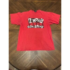 Famous Stars and Straps Vintage Graphic T-Shirt Red Mens Large Skate Punk Tee